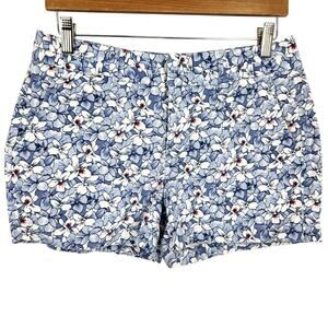 Khakis by Gap City 3 Inch Short Floral Blue White Womens Size 2